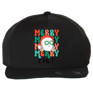 Merry Cpht Christmas Certified Pharmacy Technician Xmas Gift Wool Snapback Cap