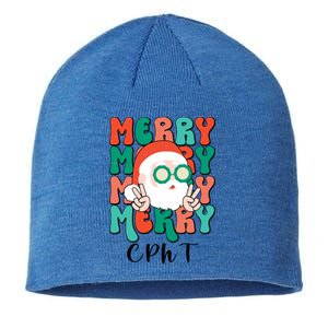 Merry Cpht Christmas Certified Pharmacy Technician Xmas Gift Sustainable Beanie