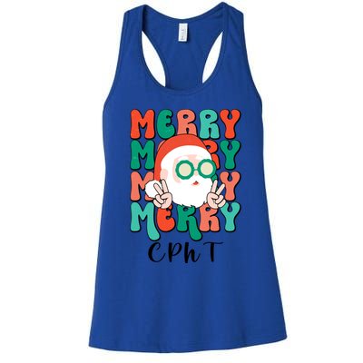 Merry Cpht Christmas Certified Pharmacy Technician Xmas Gift Women's Racerback Tank