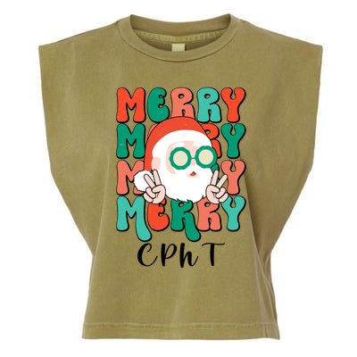 Merry Cpht Christmas Certified Pharmacy Technician Xmas Gift Garment-Dyed Women's Muscle Tee