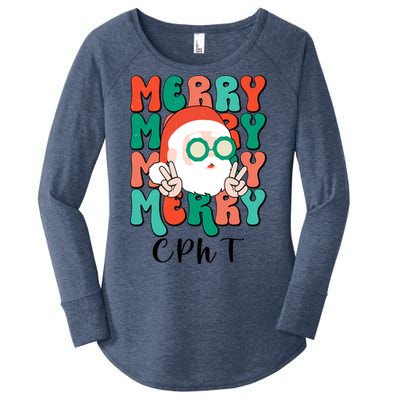 Merry Cpht Christmas Certified Pharmacy Technician Xmas Gift Women's Perfect Tri Tunic Long Sleeve Shirt