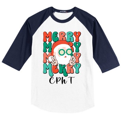 Merry Cpht Christmas Certified Pharmacy Technician Xmas Gift Baseball Sleeve Shirt