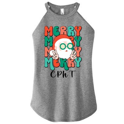 Merry Cpht Christmas Certified Pharmacy Technician Xmas Gift Women's Perfect Tri Rocker Tank