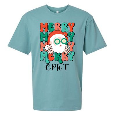 Merry Cpht Christmas Certified Pharmacy Technician Xmas Gift Sueded Cloud Jersey T-Shirt