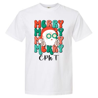 Merry Cpht Christmas Certified Pharmacy Technician Xmas Gift Garment-Dyed Heavyweight T-Shirt