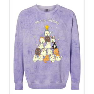 Merry Catmas Cute Cat Lover Christmas Colorblast Crewneck Sweatshirt