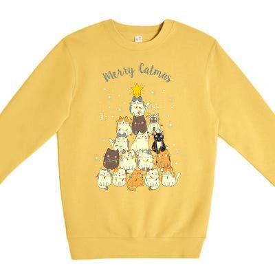 Merry Catmas Cute Cat Lover Christmas Premium Crewneck Sweatshirt