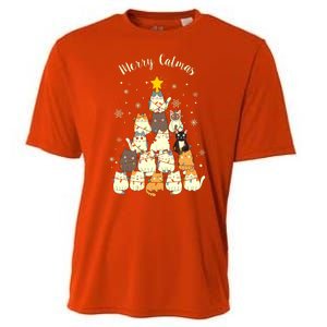 Merry Catmas Cute Cat Lover Christmas Cooling Performance Crew T-Shirt