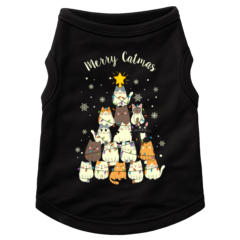 Merry Catmas Cute Cat Lover Christmas Doggie Tank
