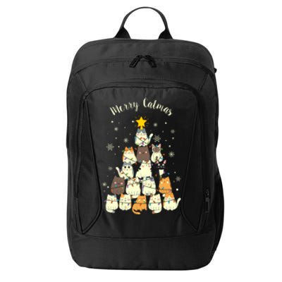 Merry Catmas Cute Cat Lover Christmas City Backpack