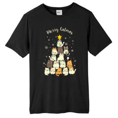 Merry Catmas Cute Cat Lover Christmas Tall Fusion ChromaSoft Performance T-Shirt