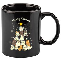 Merry Catmas Cute Cat Lover Christmas 11oz C Handle Ceramic Mug