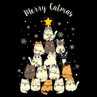 Merry Catmas Cute Cat Lover Christmas Flat Bill Trucker Hat