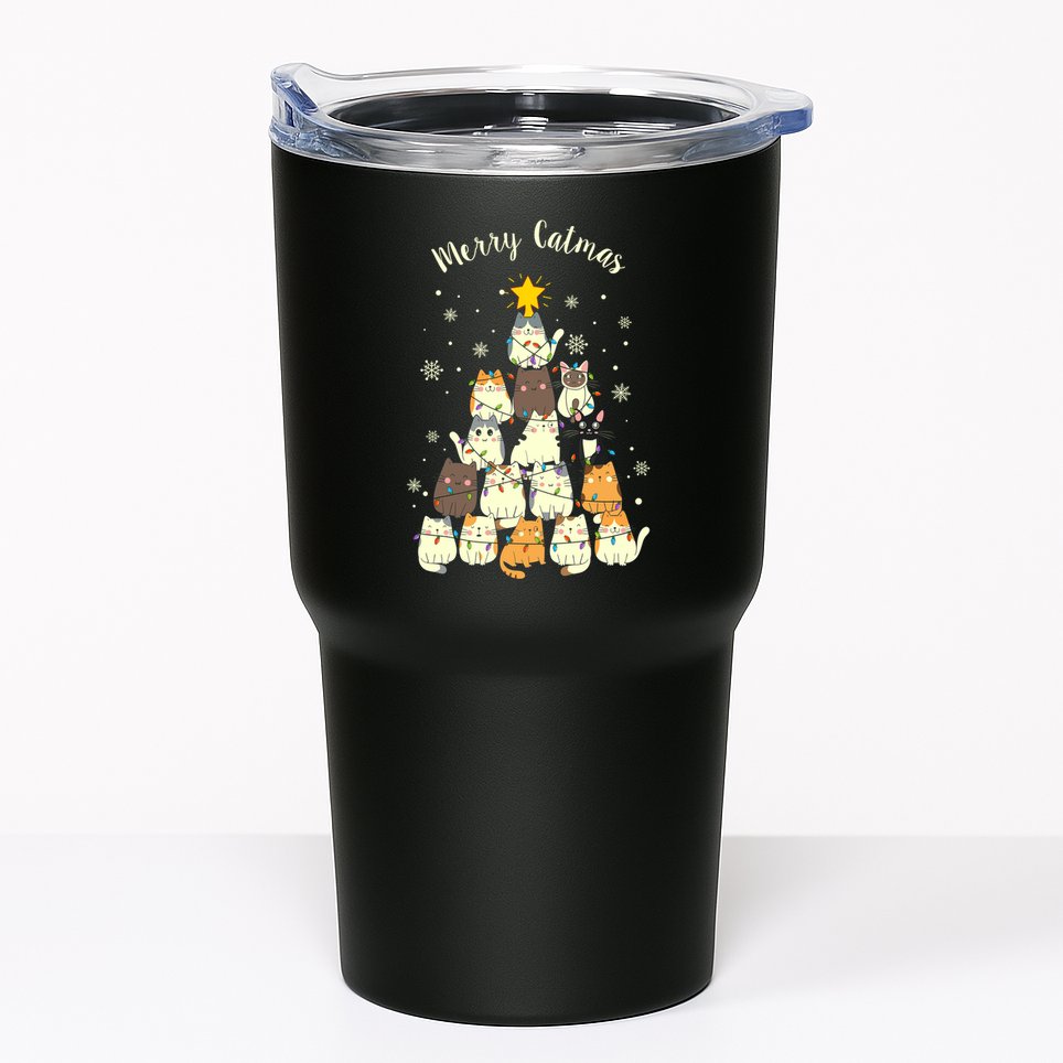 Merry Catmas Cute Cat Lover Christmas Tumbler