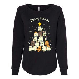 Merry Catmas Cute Cat Lover Christmas Womens California Wash Sweatshirt