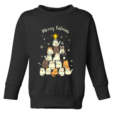 Merry Catmas Cute Cat Lover Christmas Toddler Sweatshirt