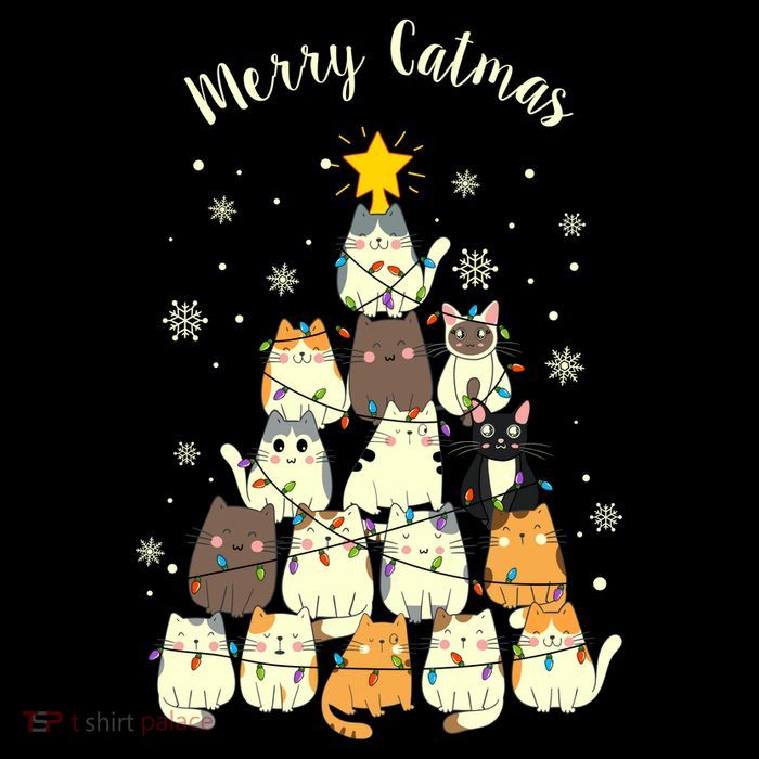 Merry Catmas Cute Cat Lover Christmas Tank Top