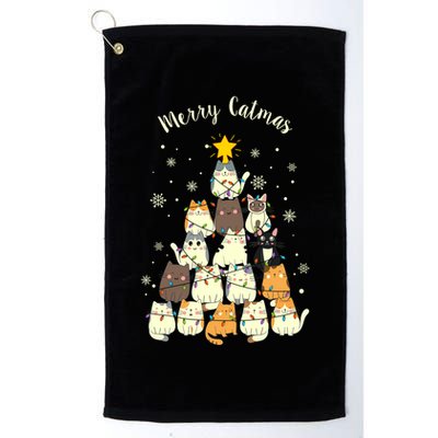 Merry Catmas Cute Cat Lover Christmas Golf Towel