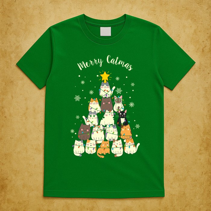 Merry Catmas Cute Cat Lover Christmas T-Shirt
