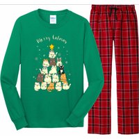 Merry Catmas Cute Cat Lover Christmas Long Sleeve Pajama Set