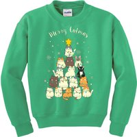 Merry Catmas Cute Cat Lover Christmas Kids Sweatshirt