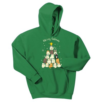 Merry Catmas Cute Cat Lover Christmas Kids Hoodie