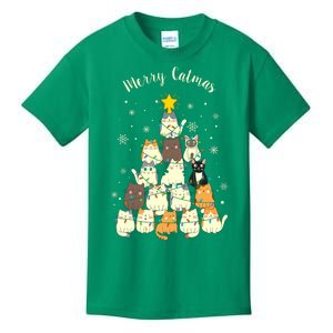 Merry Catmas Cute Cat Lover Christmas Kids T-Shirt