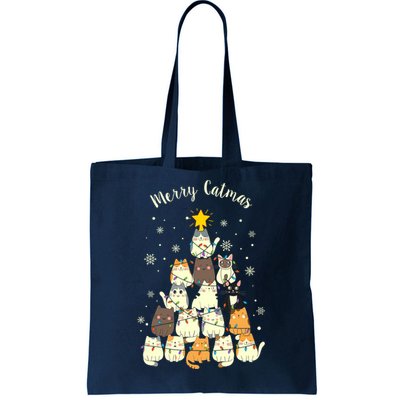 Merry Catmas Cute Cat Lover Christmas Tote Bag