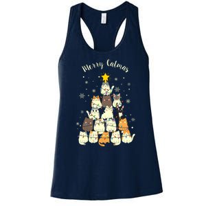 Merry Catmas Cute Cat Lover Christmas Women's Racerback Tank