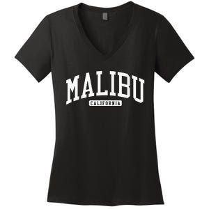 Malibu California CA College Women's V-Neck T-Shirt