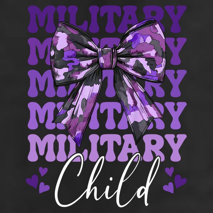 Military Child Coquette Bow Purple Up Camo 7 Panel Mesh Trucker Snapback Hat