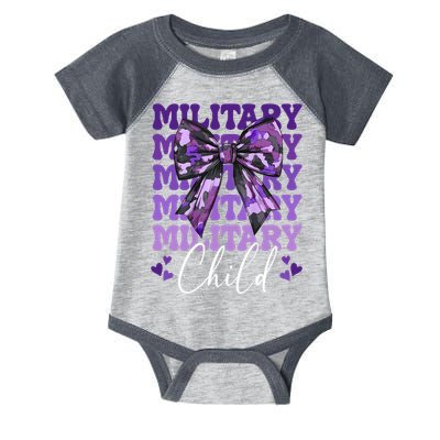Military Child Coquette Bow Purple Up Camo Infant Baby Jersey Bodysuit