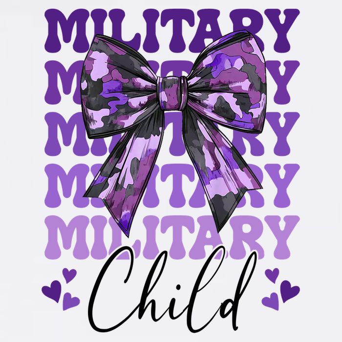 Military Child Coquette Bow Purple Up Camo T-Shirt