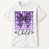 Military Child Coquette Bow Purple Up Camo Tall T-Shirt