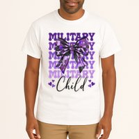 Military Child Coquette Bow Purple Up Camo Tall T-Shirt