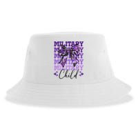 Military Child Coquette Bow Purple Up Camo Sustainable Bucket Hat