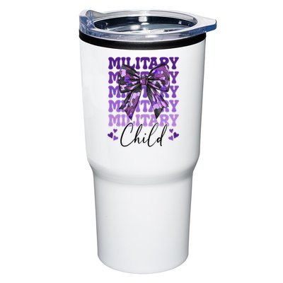 Military Child Coquette Bow Purple Up Camo Tumbler