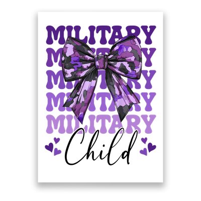 Military Child Coquette Bow Purple Up Camo Poster