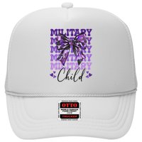 Military Child Coquette Bow Purple Up Camo Trucker Hat