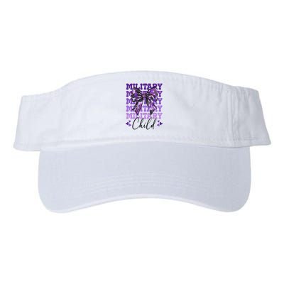 Military Child Coquette Bow Purple Up Camo Valucap Bio-Washed Visor