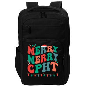 Merry Cpht Christmas Certified Pharmacy Technician Xmas Gift Impact Tech Backpack