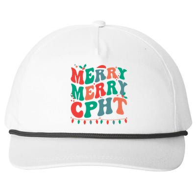 Merry Cpht Christmas Certified Pharmacy Technician Xmas Gift Snapback Five-Panel Rope Hat