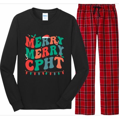 Merry Cpht Christmas Certified Pharmacy Technician Xmas Gift Long Sleeve Pajama Set