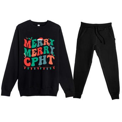 Merry Cpht Christmas Certified Pharmacy Technician Xmas Gift Premium Crewneck Sweatsuit Set