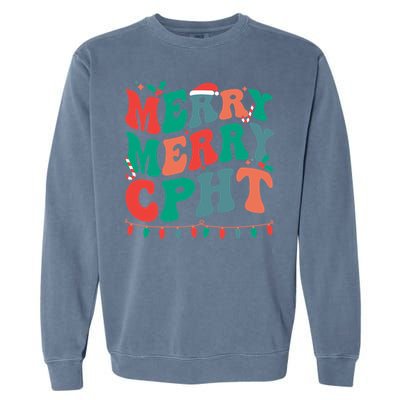 Merry Cpht Christmas Certified Pharmacy Technician Xmas Gift Garment-Dyed Sweatshirt