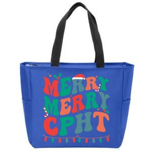 Merry Cpht Christmas Certified Pharmacy Technician Xmas Gift Zip Tote Bag