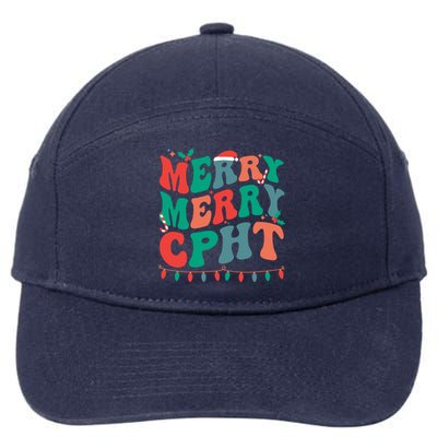 Merry Cpht Christmas Certified Pharmacy Technician Xmas Gift 7-Panel Snapback Hat