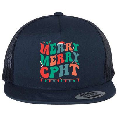 Merry Cpht Christmas Certified Pharmacy Technician Xmas Gift Flat Bill Trucker Hat