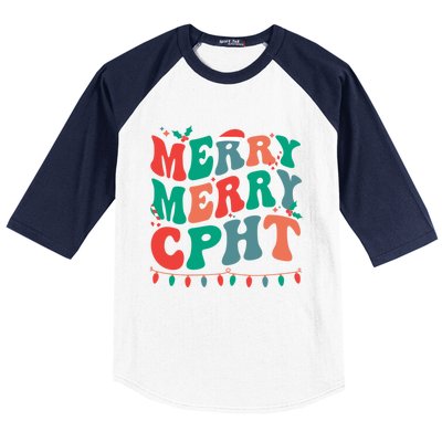 Merry Cpht Christmas Certified Pharmacy Technician Xmas Gift Baseball Sleeve Shirt