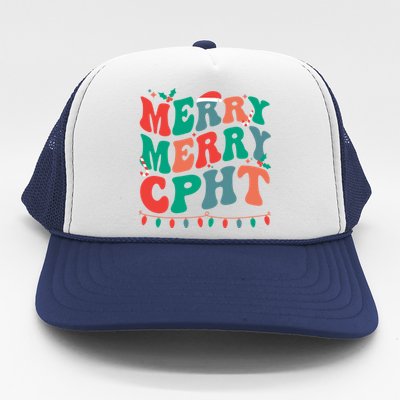 Merry Cpht Christmas Certified Pharmacy Technician Xmas Gift Trucker Hat